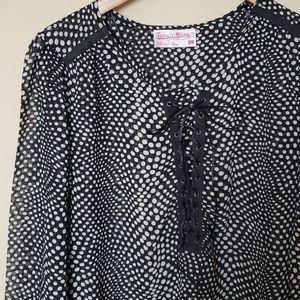 ⛱3/$20 Polka Dot Sheer Long Sleeve Top